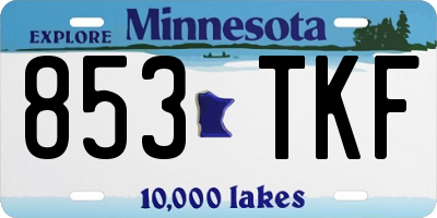 MN license plate 853TKF
