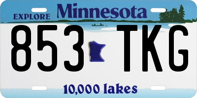 MN license plate 853TKG