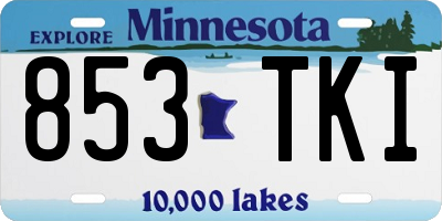 MN license plate 853TKI
