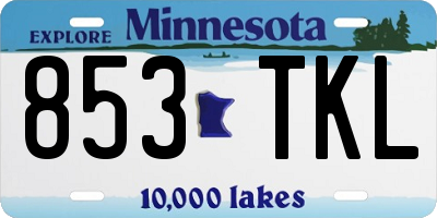 MN license plate 853TKL