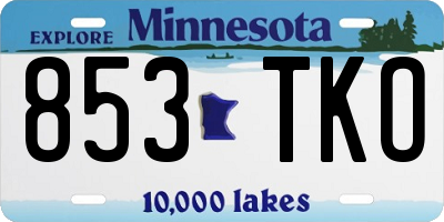 MN license plate 853TKO