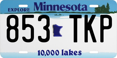 MN license plate 853TKP