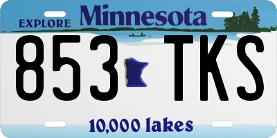 MN license plate 853TKS
