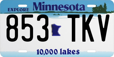 MN license plate 853TKV