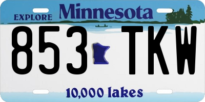 MN license plate 853TKW
