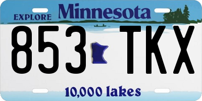 MN license plate 853TKX