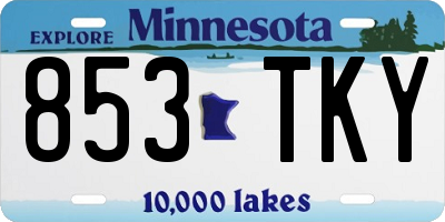 MN license plate 853TKY