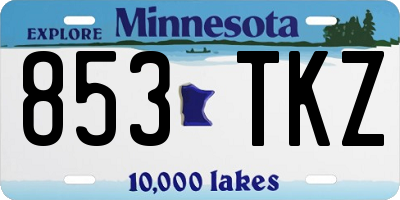 MN license plate 853TKZ