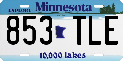 MN license plate 853TLE