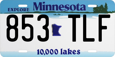 MN license plate 853TLF
