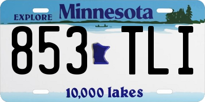 MN license plate 853TLI