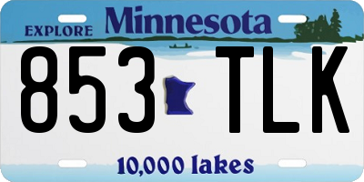 MN license plate 853TLK