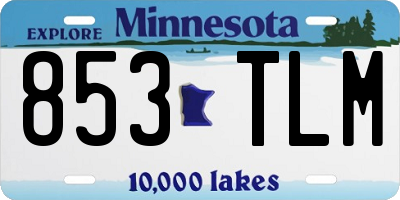 MN license plate 853TLM
