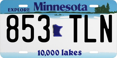MN license plate 853TLN