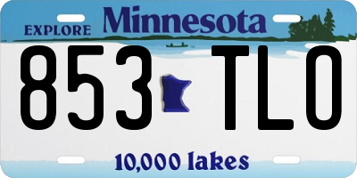 MN license plate 853TLO