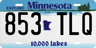 MN license plate 853TLQ