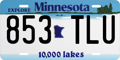 MN license plate 853TLU
