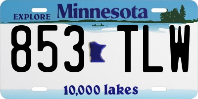 MN license plate 853TLW