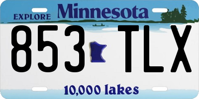 MN license plate 853TLX