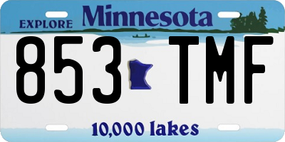 MN license plate 853TMF