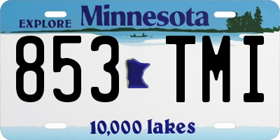 MN license plate 853TMI