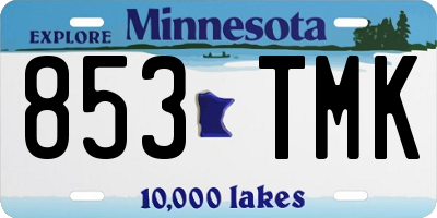 MN license plate 853TMK