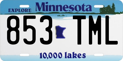 MN license plate 853TML