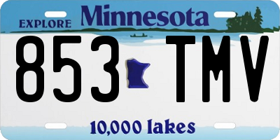 MN license plate 853TMV