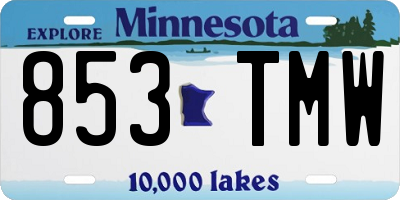 MN license plate 853TMW