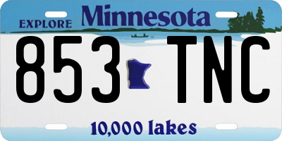 MN license plate 853TNC