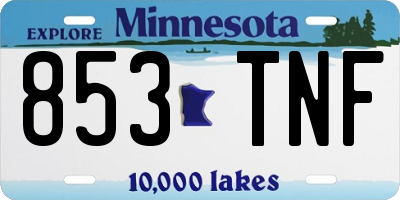 MN license plate 853TNF