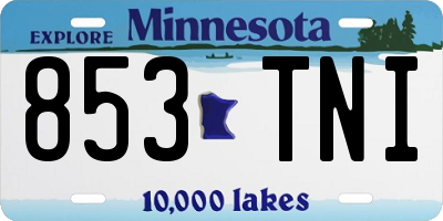 MN license plate 853TNI