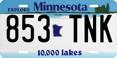 MN license plate 853TNK