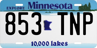 MN license plate 853TNP