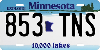 MN license plate 853TNS