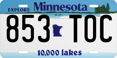 MN license plate 853TOC