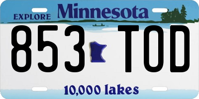 MN license plate 853TOD