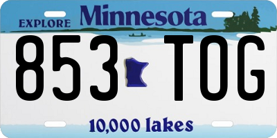 MN license plate 853TOG
