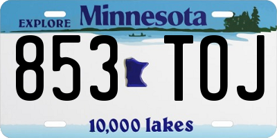 MN license plate 853TOJ