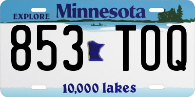 MN license plate 853TOQ