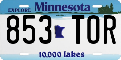 MN license plate 853TOR