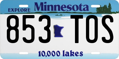MN license plate 853TOS