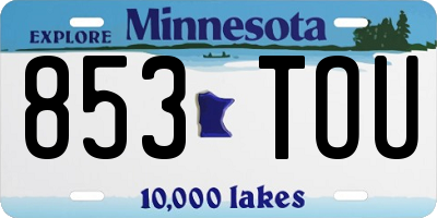 MN license plate 853TOU