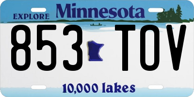 MN license plate 853TOV