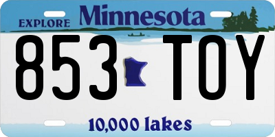 MN license plate 853TOY