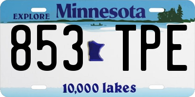 MN license plate 853TPE