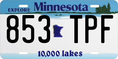 MN license plate 853TPF