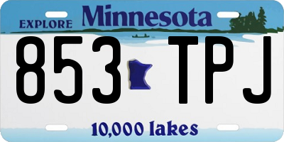 MN license plate 853TPJ