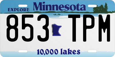 MN license plate 853TPM