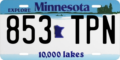 MN license plate 853TPN
